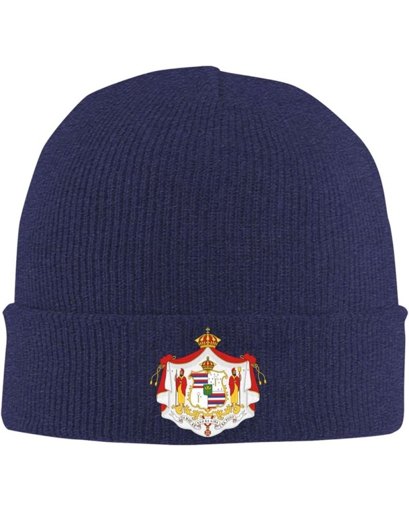 Hawaiian Coat of Arms Cozy Knitted Hat for Winter - Warm Comfort Black Navy Blue $14.07 Skullies & Beanies