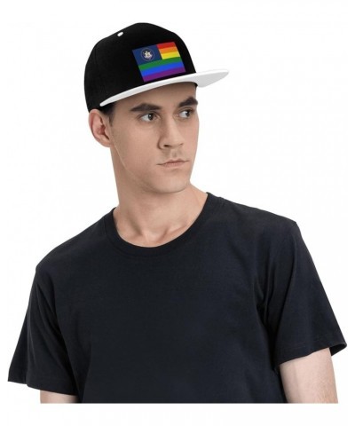 Pride Rainbow LGBT Flag of Utah Snapback Hat for Men Women Baseball Cap Trucker Flat Bill Hats Dad Caps White $11.64 Baseball...