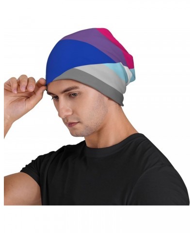 Demiboy Bisexual Pride Flag Experience Cozy Luxury: Milk Silk Knit Beanie - Your Must-Have Outdoor Accessory! Black $13.62 Sk...