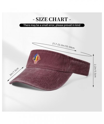 Hand Tear Flag of Romania Sun Visor Hats for Women Men Adjustable Cooling Sports Sun Hats Cotton Golf Cap Red $10.10 Visors