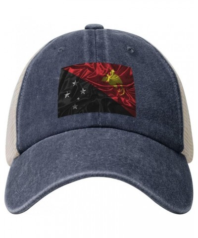 Silk Style Flag of Papua New Guinea Baseball Cap Women Men Mesh Back Hats Vintage Cowboy Hat Dad Caps Navy Blue $9.46 Basebal...