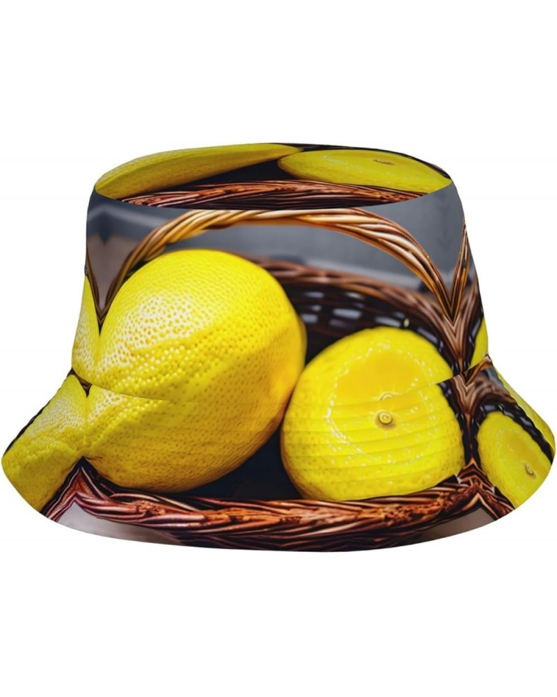 Dragonfly and Lotus Classic Simplistic Hat-The Uniquely Versatile,Portable Travel & Functional Gardening Hat One Basket Lemon...