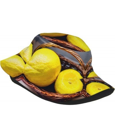 Dragonfly and Lotus Classic Simplistic Hat-The Uniquely Versatile,Portable Travel & Functional Gardening Hat One Basket Lemon...