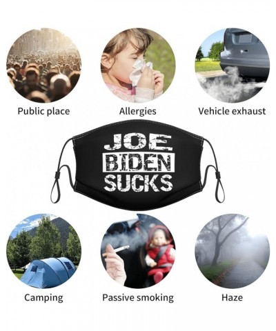 Face Mask Joe Biden Sucks Funny Anti-Biden Dust Mask Breathable Adjustable Reusable Windproof Cover Black $12.46 Balaclavas