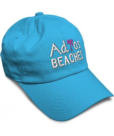 Soft Baseball Cap Adios Beaches Cotton Dad Hats for Men & Women Aqua $17.69 Baseball Caps