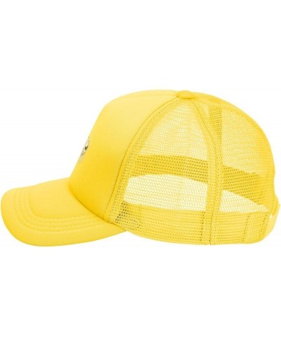 Dad Hat Mesh Baseball Cap Adjustable Trucker Hat Unisex Black Yellow $10.50 Baseball Caps