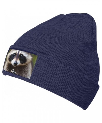 Unisex Beanie for Men and Women Cute Raccoon Knit Hat Winter Beanies Soft Warm Ski Hats Navy Blue, 4 $11.56 Skullies & Beanies