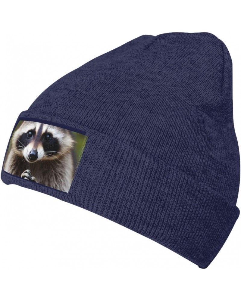 Unisex Beanie for Men and Women Cute Raccoon Knit Hat Winter Beanies Soft Warm Ski Hats Navy Blue, 4 $11.56 Skullies & Beanies