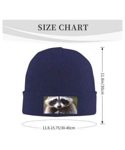 Unisex Beanie for Men and Women Cute Raccoon Knit Hat Winter Beanies Soft Warm Ski Hats Navy Blue, 4 $11.56 Skullies & Beanies