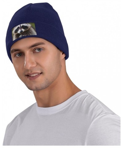 Unisex Beanie for Men and Women Cute Raccoon Knit Hat Winter Beanies Soft Warm Ski Hats Navy Blue, 4 $11.56 Skullies & Beanies