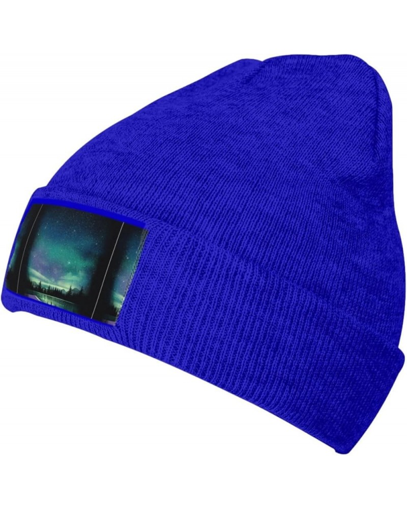 Celestial Night Sky Print Leisure Knitted Hat Warm Hat for Men Women & Kids& Elastic Daily Hat Beanie Cap Blue $8.65 Skullies...