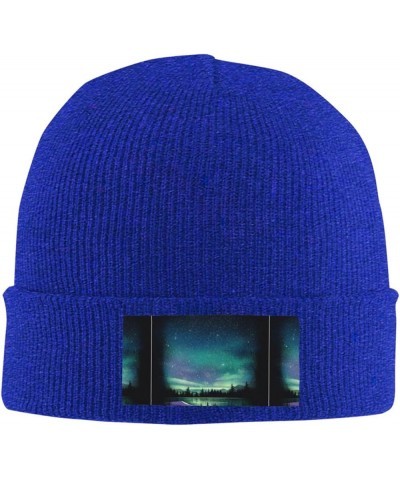 Celestial Night Sky Print Leisure Knitted Hat Warm Hat for Men Women & Kids& Elastic Daily Hat Beanie Cap Blue $8.65 Skullies...