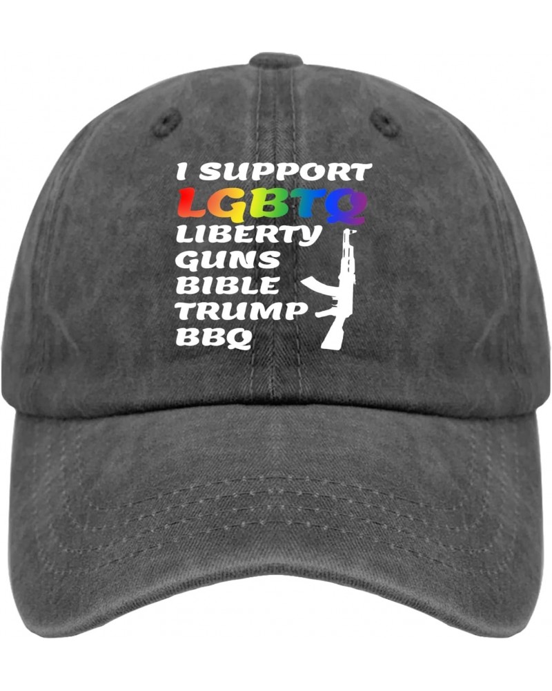 LGBTQ Guns Bible Trump BBQ Hat Mens Running Hat Pigment Black Sun Hat Men Gifts for Women Baseball Caps $12.94 Baseball Caps