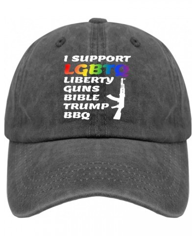 LGBTQ Guns Bible Trump BBQ Hat Mens Running Hat Pigment Black Sun Hat Men Gifts for Women Baseball Caps $12.94 Baseball Caps