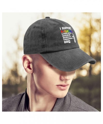 LGBTQ Guns Bible Trump BBQ Hat Mens Running Hat Pigment Black Sun Hat Men Gifts for Women Baseball Caps $12.94 Baseball Caps