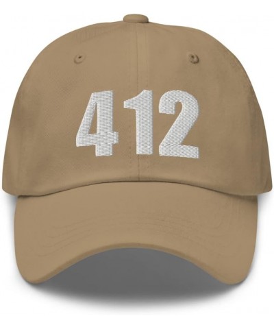 412 Hat Pittsburgh PA Hat Mobile Telephone Area Code 412 Dad Cap Embroidered Dad Hat Baseball Cap Khaki $19.95 Baseball Caps