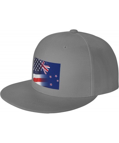 Flag of New Zealand and USA Flag Denim Hats Cowboy Knit hat Fisherman's hat Baseball Caps Gray $13.05 Baseball Caps