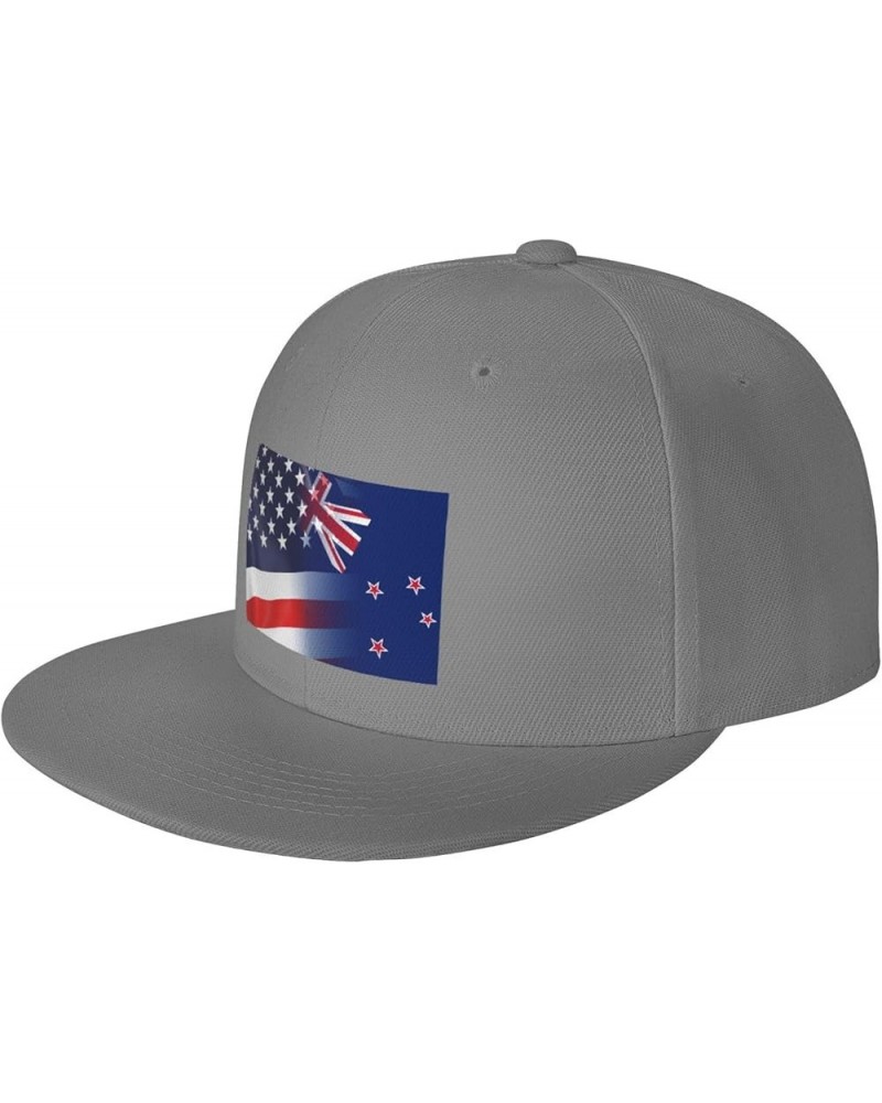 Flag of New Zealand and USA Flag Denim Hats Cowboy Knit hat Fisherman's hat Baseball Caps Gray $13.05 Baseball Caps