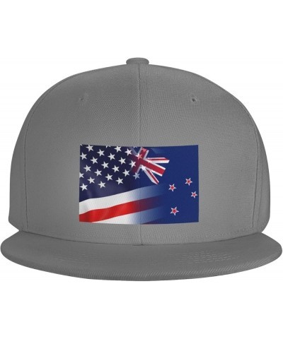 Flag of New Zealand and USA Flag Denim Hats Cowboy Knit hat Fisherman's hat Baseball Caps Gray $13.05 Baseball Caps