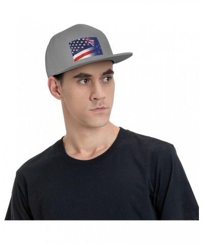 Flag of New Zealand and USA Flag Denim Hats Cowboy Knit hat Fisherman's hat Baseball Caps Gray $13.05 Baseball Caps