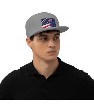 Flag of New Zealand and USA Flag Denim Hats Cowboy Knit hat Fisherman's hat Baseball Caps Gray $13.05 Baseball Caps