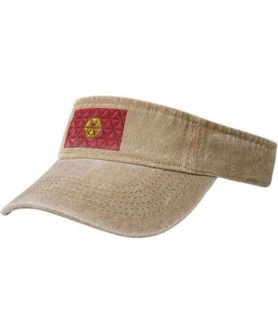 Flag of Kyrgyzstan with Polygon Effect Sun Visor Hats for Women Men Adjustable Cotton Sun Hat Golf Cap Natural $12.90 Visors