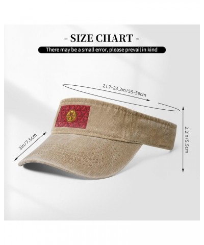 Flag of Kyrgyzstan with Polygon Effect Sun Visor Hats for Women Men Adjustable Cotton Sun Hat Golf Cap Natural $12.90 Visors