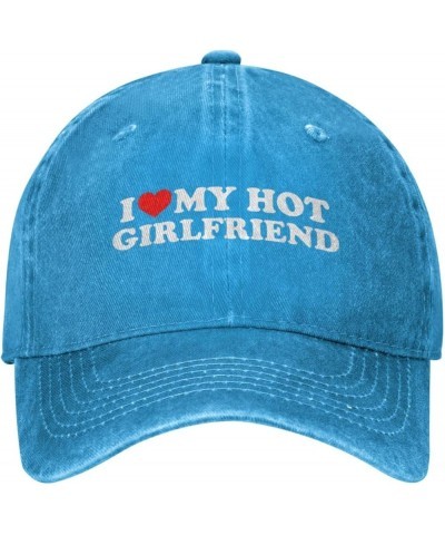 Heart I Love My Hot Girlfriend Cowboy Hat Men Baseball Cap Hats for Women Dad Hat Adjustable Trucker Hat Blue $10.29 Baseball...