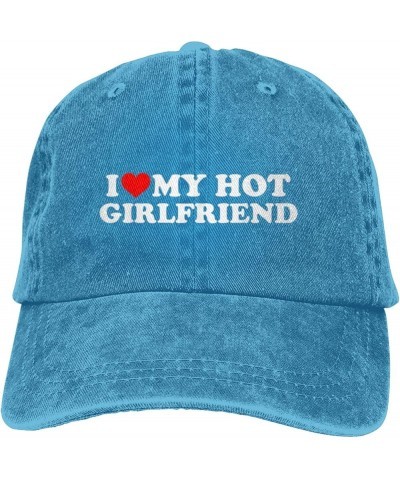 Heart I Love My Hot Girlfriend Cowboy Hat Men Baseball Cap Hats for Women Dad Hat Adjustable Trucker Hat Blue $10.29 Baseball...