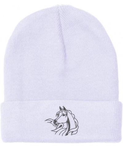 Beanies for Men Western Arabian Horse C Horses Cattle Winter Hats for Women Acrylic Skull Cap 1 Size White Design Only $13.86...