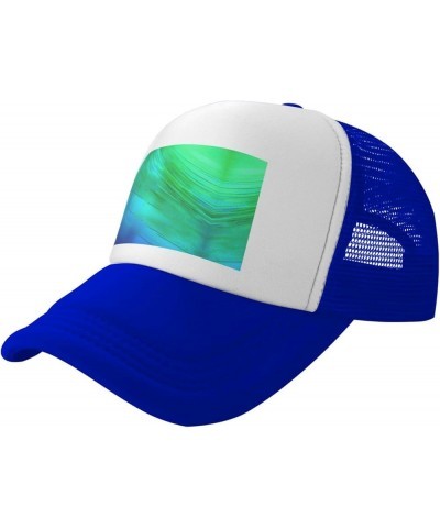 Teal Blue Pattern Dad Golf Hats,Mesh Baseball Cap,Adjustable Polo Hat for Men Women,Sport Hat Blue $14.16 Baseball Caps