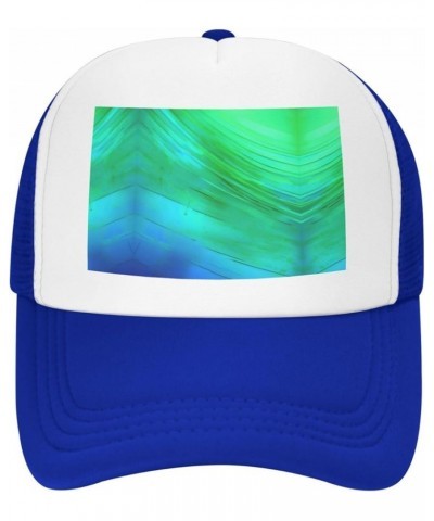 Teal Blue Pattern Dad Golf Hats,Mesh Baseball Cap,Adjustable Polo Hat for Men Women,Sport Hat Blue $14.16 Baseball Caps