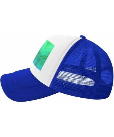 Teal Blue Pattern Dad Golf Hats,Mesh Baseball Cap,Adjustable Polo Hat for Men Women,Sport Hat Blue $14.16 Baseball Caps