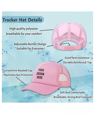 Custom Baseball Cap Bulk Custom Trucker Hats for Men Women,Design Your Own Baseball Hat 3-pink $7.63 Sun Hats