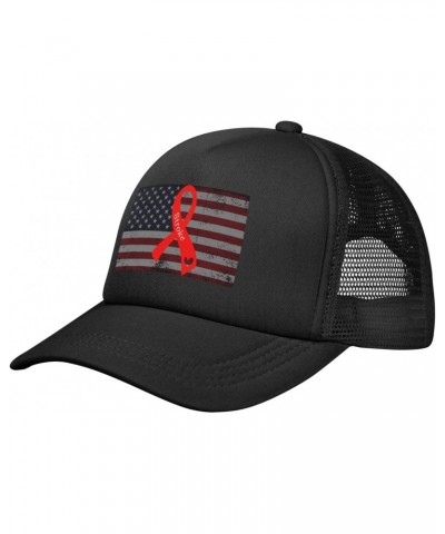 Stroke Awareness Ribbon Baseball Cap Adjustable Casual Mesh Hats Duck Tongue Hat for Men Women18 Black $8.78 Baseball Caps