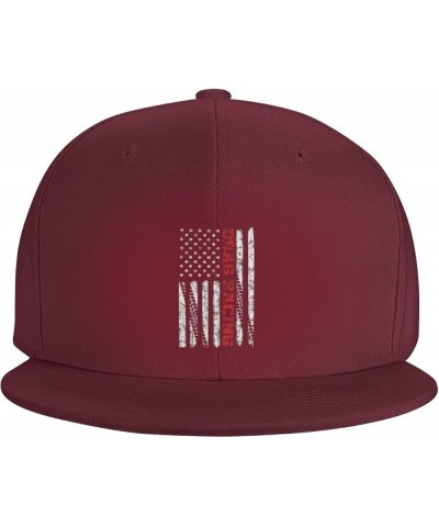 Racing American Flag Snapback Hat Adjustable Fashion Classic Snapback Hat for Men Women Black Dark Red $15.35 Baseball Caps