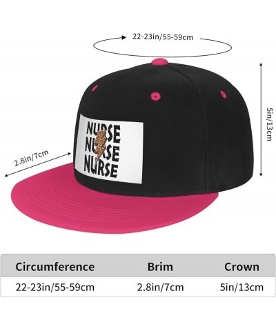 Leopard Nurse Baseball Cap for Men Women Snapback Hat Adjustable Flat Bill Hats Pink $10.14 Baseball Caps