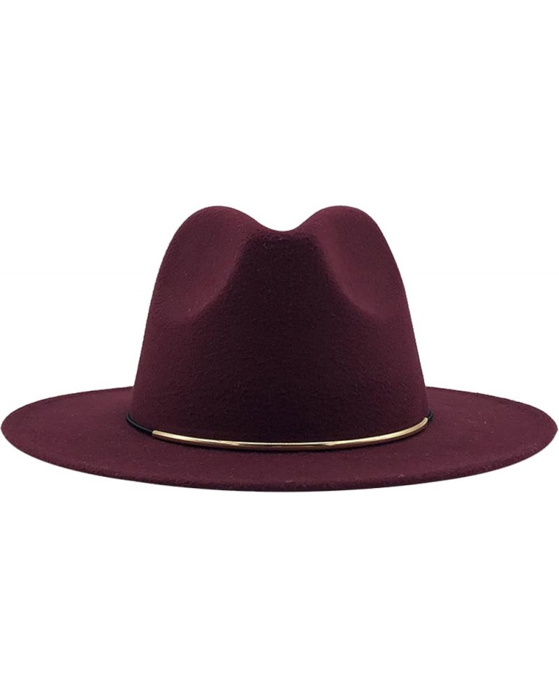 Men and Women Casual Wide Brim Fedora Hat British Style Woolen Jazz Hats Autumn Winter Solid Color Panama Hat 10 $19.15 Fedoras