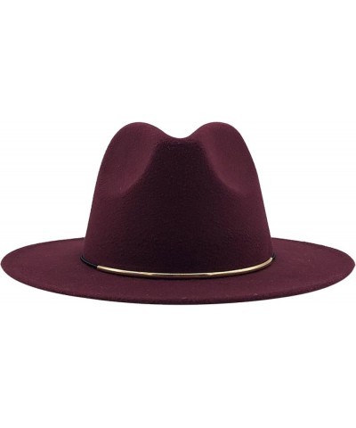 Men and Women Casual Wide Brim Fedora Hat British Style Woolen Jazz Hats Autumn Winter Solid Color Panama Hat 10 $19.15 Fedoras