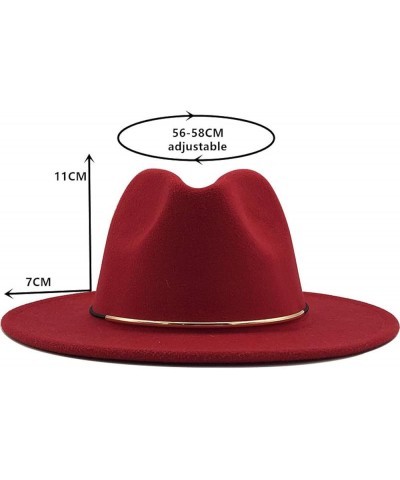 Men and Women Casual Wide Brim Fedora Hat British Style Woolen Jazz Hats Autumn Winter Solid Color Panama Hat 10 $19.15 Fedoras