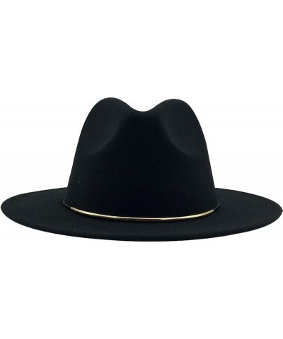 Men and Women Casual Wide Brim Fedora Hat British Style Woolen Jazz Hats Autumn Winter Solid Color Panama Hat 10 $19.15 Fedoras