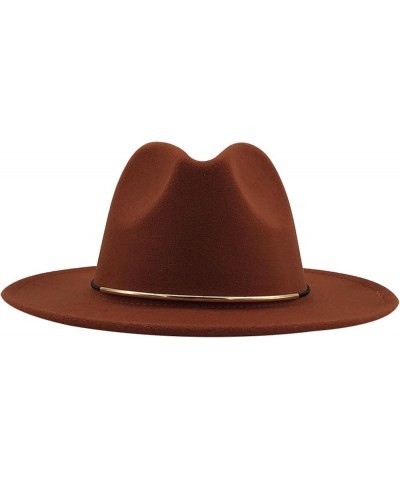 Men and Women Casual Wide Brim Fedora Hat British Style Woolen Jazz Hats Autumn Winter Solid Color Panama Hat 10 $19.15 Fedoras