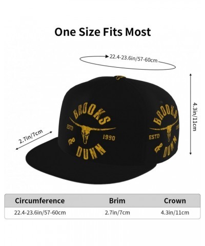 Baseball Cap Brooks Musics Dunn Flat Bill Brim Snapback Hats Hip Hop Hat High Crown Adjustable Dad Hat Trucker Hats Unisex Bl...