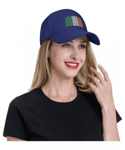 Adjustable Flag of Ireland with Polygon Effect Baseball Cap Women Men Hat Truck Driver Baseball Caps Sun Hats Blue $12.93 Bas...