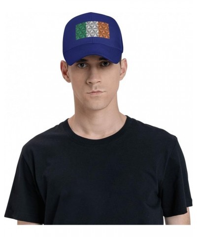 Adjustable Flag of Ireland with Polygon Effect Baseball Cap Women Men Hat Truck Driver Baseball Caps Sun Hats Blue $12.93 Bas...