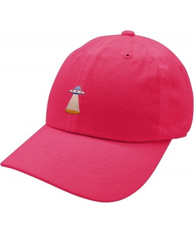 UFO Baseball Cap Embroidered Cotton Dad Hat - Area 51 Hot Pink $9.59 Baseball Caps