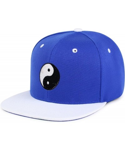 Ying Yang Hip-Hop Snapback Hat Embroidered Baseball Cap Asian Meditation 28. Blue/White $13.24 Baseball Caps