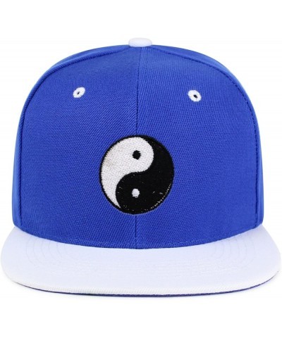 Ying Yang Hip-Hop Snapback Hat Embroidered Baseball Cap Asian Meditation 28. Blue/White $13.24 Baseball Caps