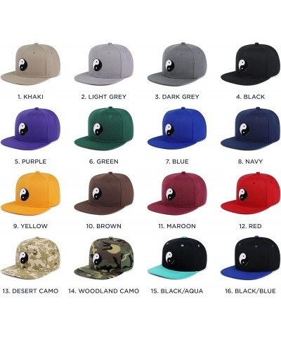 Ying Yang Hip-Hop Snapback Hat Embroidered Baseball Cap Asian Meditation 28. Blue/White $13.24 Baseball Caps