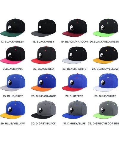 Ying Yang Hip-Hop Snapback Hat Embroidered Baseball Cap Asian Meditation 28. Blue/White $13.24 Baseball Caps